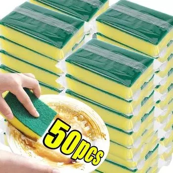 100/1 шт. кухонная губка для мытья посуды мягкая впитывающая чистящая губка для удаления ржавчины наборы для уборки дома щетка губка