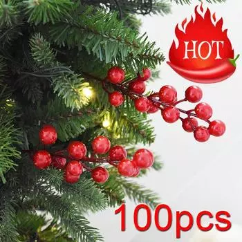 100/200/300 шт искусственные фрукты пенопластовые рождественские гирлянды для декора дома рождественские украшения принадлежности