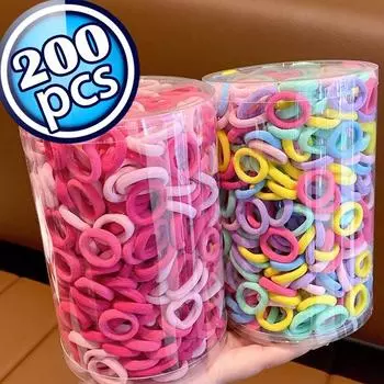 100/200 шт. для женщин и девочек, красочные нейлоновые эластичные ленты для волос, хвостик, маленькая резинка для волос, резинка для волос, аксессуары для волос, высокая эластичная повязка на голову