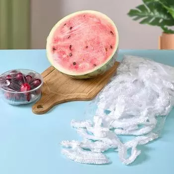 100/300pcs Food Storage Covers Home Foods Freshing Seal Elastic Plastic Wrap Refrigerator Fresh Keeping Saver Bag Kitchen Tools 100pcs чистый