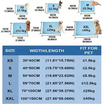 100 * 70cm Pet Ice Mat Summer Cool Dog Mat Pet Cat Mat Comfortable Breathable Ice Silk Cat Nest Pet Supplies Summer Dog Mat Bed 40x30cm синий