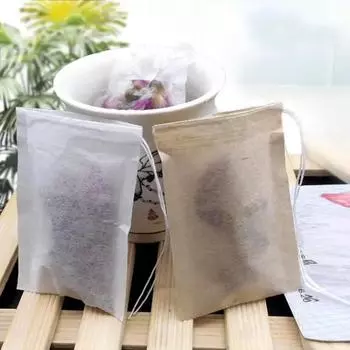100 / Batch Tea Bags Disposable Non-woven Spice Tea Filter Bag with Rope Filter Paper Loose Tea Herbs De Especiarias Ch Solto