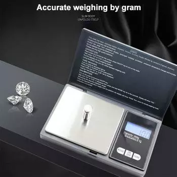 100 г 1000 г x 0,01 г Высокоточные цифровые кухонные весы Ювелирные золотые балансировочные весы грамм ЖК-дисплей карманные электронные весы для взвешивания 500g-0.1g чёрный
