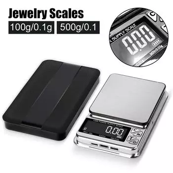100 г/500 г USB-зарядка карманные кухонные весы высокоточные нержавеющие электронные ювелирные весы цифровой ЖК-дисплей 100g 0.01g