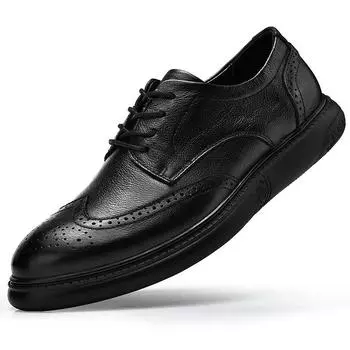 100% Genuine Leather Shoes Men Cow Leather Casual Shoes Male Brogue Shoes High Quality Men Shoes Loafers Plus Size 38-47 7