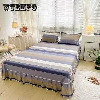 100% хлопок Корейский принт Наматрасник One Piece Simmons Нескользящий пыленепроницаемый защитный чехол 150x200cm