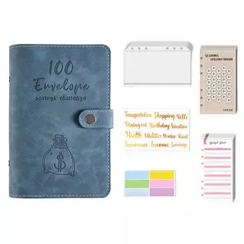 100 конвертов Money Saving Challenge Budget Binder Обложка из искусственной кожи с карманом из ПВХ для кассового конверта розовый