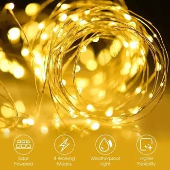 100 LED Solar Light Outdoor Lamp String Lights for Holiday Christmas Party Waterproof Fairy Lights Garden Garland Decor