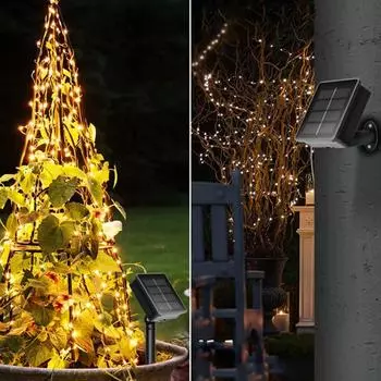 100 LED Solar Outdoor Lights Garland Waterproof Solar Light For Garden Wedding Party Street Christmas Decoration Fairy Light 12M100LED теплый белый