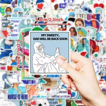 100 Medical Theme Pp Waterproof Stickers For Professional Doctors And Nurses Graffiti Stickers