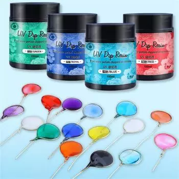 100 мл УФ-клей DIP RESIN для цветка, прозрачный клей, глянцевый, ультрафиолетовое отверждение, изготовление кристаллов, жидкость для изготовления ювелирных изделий красный