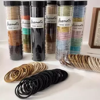 100-Piece Comfort Fit No-Crease Elastic Hair Bands - Durable & Stretchy For Thick Hair, Perfect For Women & Teens чёрный