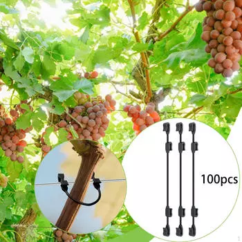 100 Pieces Adjustable Grape Plant Ties Clips Fits 1.5-2.8mm Wires Versatile Lightweight for Fruit,