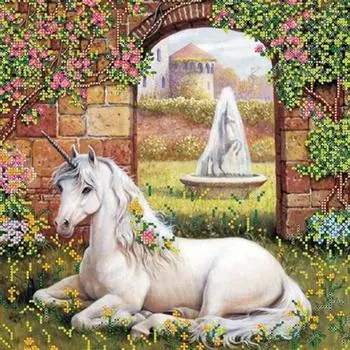 100% Полный 5D Diy Алмазная картина Сад Единорог Алмазная картина 30x30CM