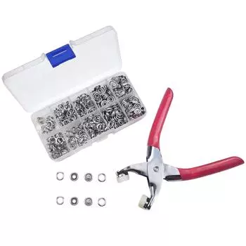 100 Sets Snaps Buttons with Setting Tool Solid Prong 9.5mm for Bags Crafting