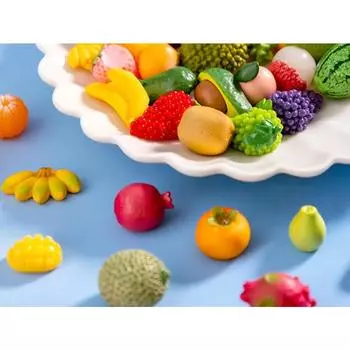 100 шт. 3D смола Kawaii имитация фруктов ананас банан клубника кабошон DIY подвески кукольный домик аксессуары
