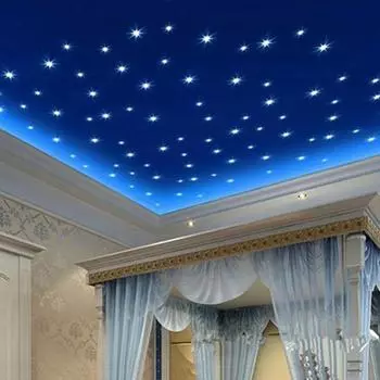 100 шт. 3D звезды светятся в темноте наклейки на потолок и стену милый домашний декор для гостиной синий