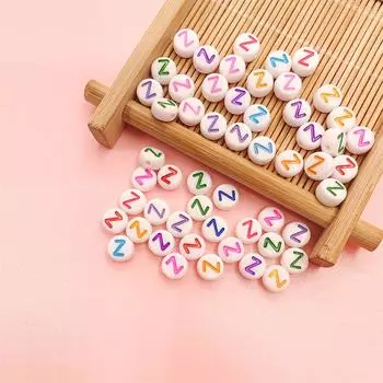 100 шт. 7 мм красочные буквы для изготовления ювелирных изделий своими руками для свободных бусин ожерелье браслет кулон A