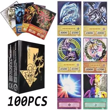 100 шт. аниме Япония Yu Gi Oh игровые карты картонная коллекция игровых карт Yugioh для развлечения с японскими легендарными игрушками