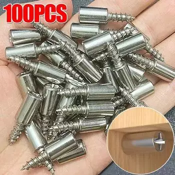 100 шт., крестообразный саморез, многослойный держатель пластины, шкаф, перегородка, винт, фиксированные опорные колышки для полок с нескользящим рукавом 20pcs