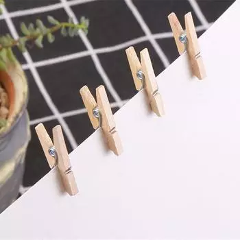 100 шт. Мини 25 мм натуральные деревянные зажимы фото зажимы прищепки DIY свадебные вечерние деревянные зажимы зажимы колышки дропшиппинг