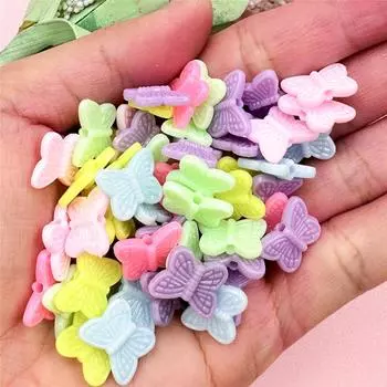 100 шт. модные 10,8*12,4 мм акриловые свободные бусины ювелирные аксессуары DIY бабочка браслеты серьги изготовление ювелирных изделий ожерелье розы красного