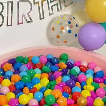 100 шт. мячей Ocean Ball Pit Balls Safe Star Balls для игровых комнат Игрушки для сенсорного восприятия Тренировочные мячи для координации для детей Аксессуары для надувных игрушек F
