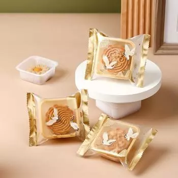 100 шт. Пластиковый упаковочный пакет для печенья Mooncake, прозрачный, ручной работы, пищевой пакет для хрустящего яичного желтка M-C