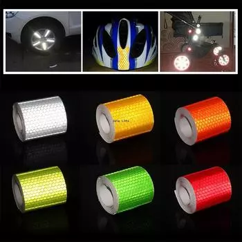 100 см * 5 см DIY светоотражающие наклейки для автомобиля, предупреждающие о безопасности, водонепроницаемые светоотражающие полосы, защитная лента для мотоцикла, велосипеда зелёный