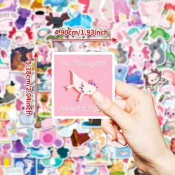 100 Small Size 4Cm Pink Cute Little Animal Stickers Diy Skateboard Water Cup Flat Refrigerator Pack