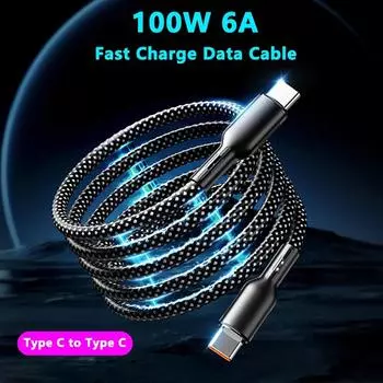 100 Вт 6a Magnetische Zuigkracht Usb A/Usb C Naar Type C Snel Opladen Datakabel Gemakkelijk Opslag Voor Samsung Xiaomi Telefoon Op 1m
