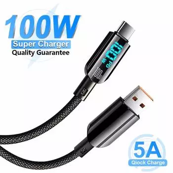 100 Вт USB Type C - USB Type C кабель PD быстрая зарядка зарядное устройство USB C кабель дисплей дата-кабель для iPhone 15 Xiaomi Samsung Macbook 1.2m