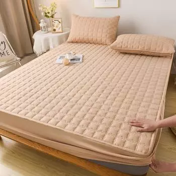 100% Waterproof Cotton Fitted Bed Sheet Anti-mite and Anti-bacterial Mattress Protector Soft Breathable Mattress Cover Washable 2xPillowcase 48x74cm