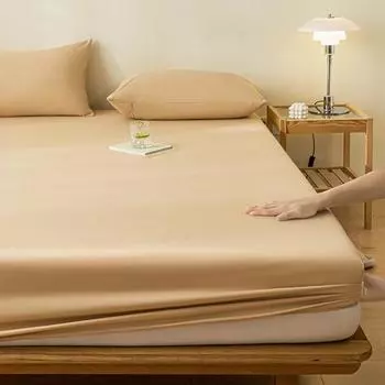 100% Waterproof Mattress Cover Protector Adjustable Non-slip Bed Fitted Sheet With Elastic Band for King Queen 90/140/160/200 90x200x30cm хаки