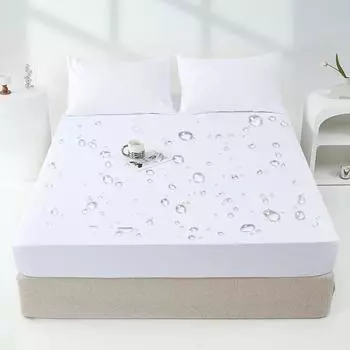 100% Waterproof Mattress Covers Protector Adjustable Bed Fitted Sheets With Elastic Band Single Double King Size 140/160/180x200 2xPillowcase NOSHEET белый