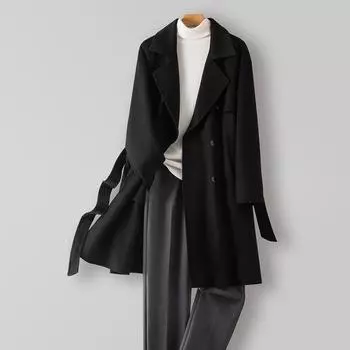 100% Wool Woolen Coat Designer Cashless Coat Double-sided High-end Wool Coat Men M