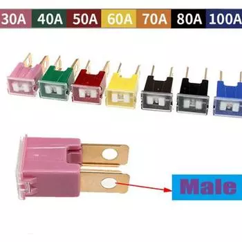 100A 80A 70A 60A 50A 40A 30A PAL Мужской Медленный автомобильный предохранитель для Honda Mazda 100a