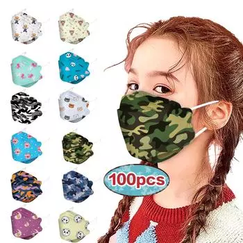 100P детская маска для лица с принтом серии фруктов и радуги, ежедневная защитная дышащая маска для лица C