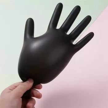 100Pack Housework Strong Black Disposable Nitrile Gloves PVC Latex Free AntiStatic Garden Pet Care Tattoo Work Oil-proof Gloves S
