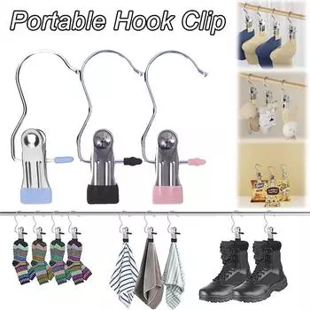 100PCS Clothes Pegs Socks Laundry Clothes Hats Data File Stainless Steel Clip Home Kitchen Bathroom Multi Purpose Storage Hook