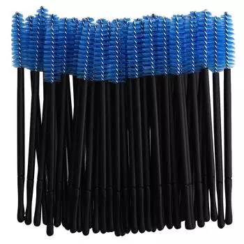 100pcs Disposable Eyelash Brush Mascara Wands Applicator Makeup Brush SetBlue синий