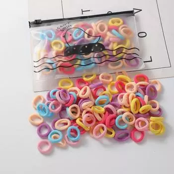 100pcs Elastic Children s Hair Rope Candy Color Hair Circle Children s Hair Accessories 100pcs жёлтый