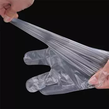 100pcs/Lot Disposable Gloves One-off Plastic Gloves Restaurant BBQ Transparent Eco-friendly PE Gloves Kitchen Garden accessories