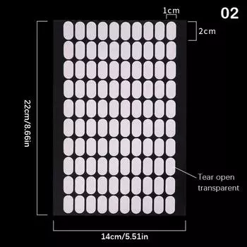 100Pcs Manicure Support Double-Sided Adhesive Tape Transparent Acrylic Nail Art Work Display Board Paste Adhesive Strip Cut-Free as the picture