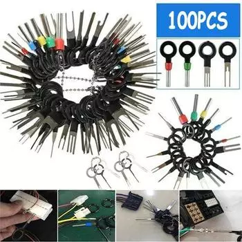 100pcs Puller Tool Motorist Kit Wires Pin Extractor Automotive Stylus Tooling Set Car Terminals Removal Auto Disassembly Tooling 100pcs