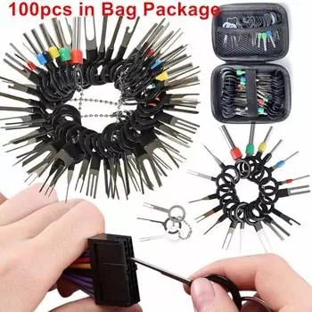 100pcs Puller Tool Motorist Kit Wires Pin Extractor Automotive Stylus Tooling Set Car Terminals Removal Auto Disassembly Tooling 100pcs