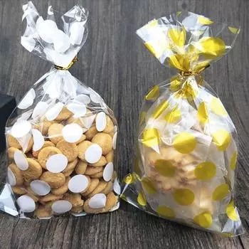100шт одноразовые пластиковые сувениры печенье конфеты партия пакет закуски выпечки мешок золотистый