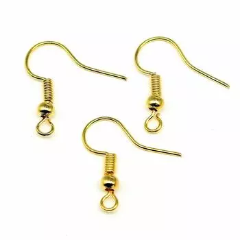 100шт Серьги Застежки Крючки Ювелирные Компоненты Аксессуары Золотой Цвет Железо 18X19мм