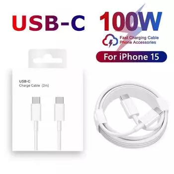 100W PD USB C to USB C Fast Charging Cable for iPhone 15 Pro Max Samsung Pixel 8 Huawei Xiaomi Redmi POCO Type C to Type C Cable 1m