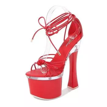 10365 Series, обувь на платформе, каблук 17 см, высота 7,5 см, летние сандалии на высоком каблуке, сексуальные сандалии для танцев на пилоне с перекрестным ремешком и бриллиантами LFD 34 белый